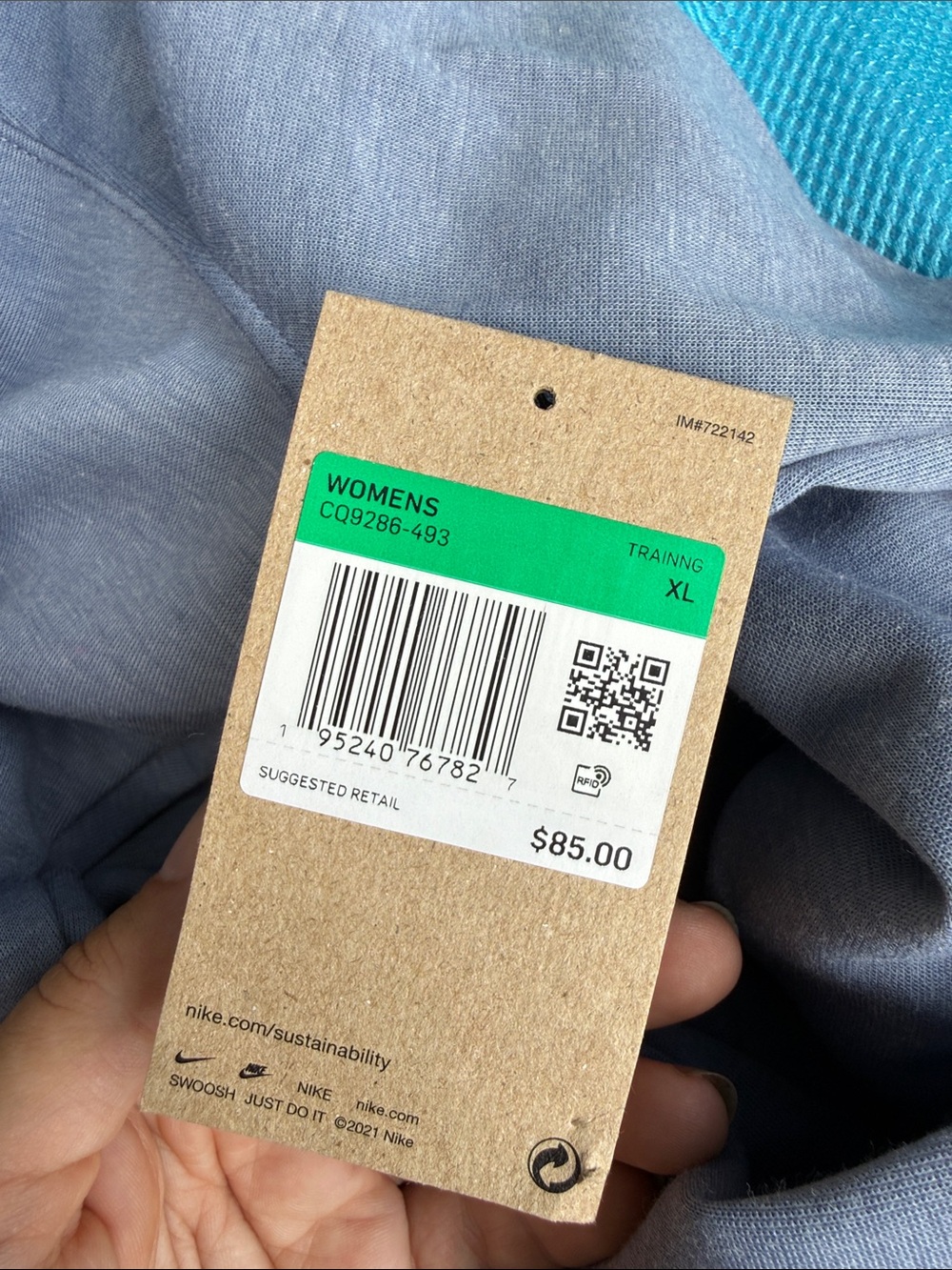 Nike Maternity Light Gray Performance Pullover with Swoosh - Picture 2 of 4